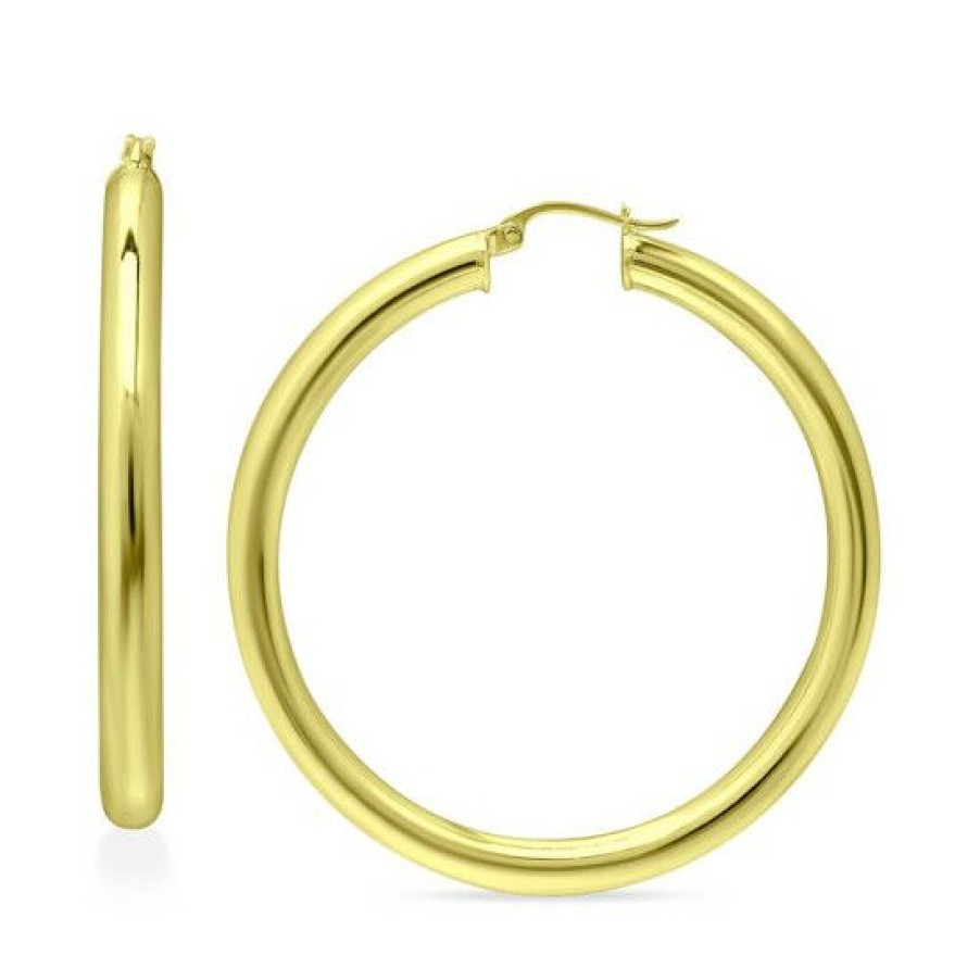 Jewelry & Watches * | Deals Giani Bernini Polished Hoop Earrings, Created For Macy'S Gold Over