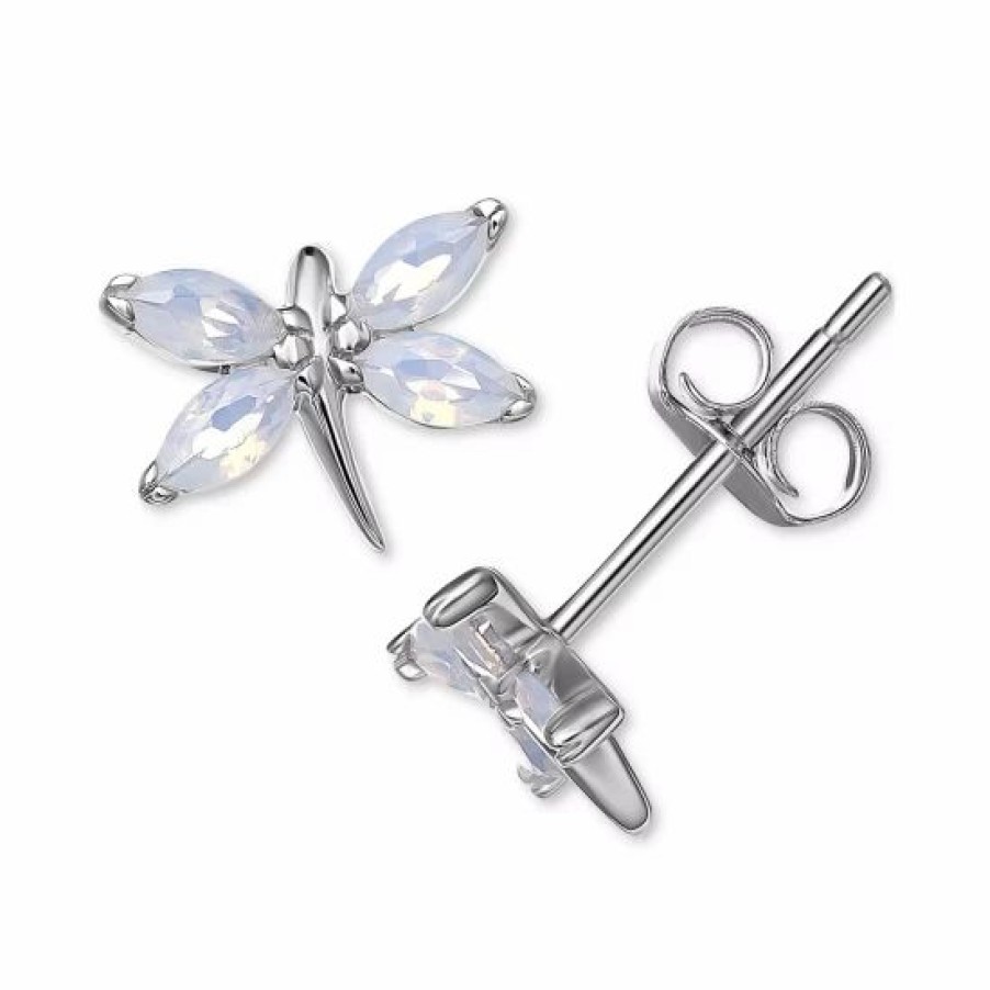 Jewelry & Watches * | Cheapest Giani Bernini Lab-Created Opal Dragonfly Stud Earrings In , Created For Macy'S Sterling Silver