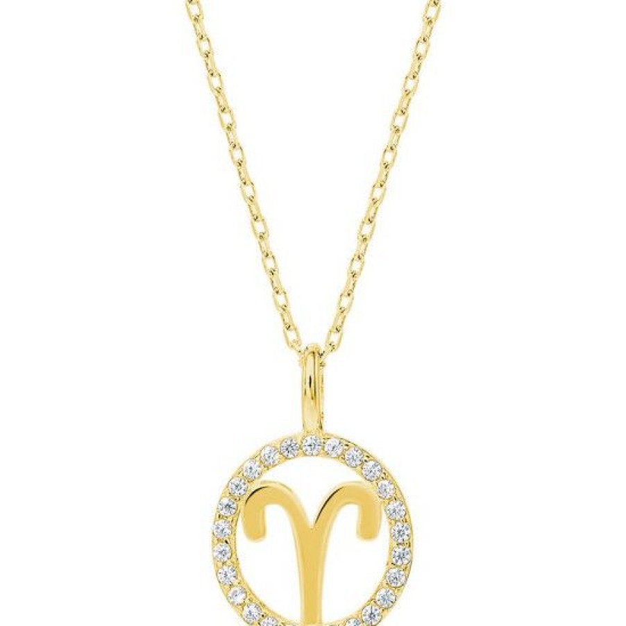 Jewelry & Watches * | Discount Giani Bernini Cubic Zirconia Zodiac Halo 18 Pendant Necklace In 18K Gold-Plated Sterling Silver, Created For Macy'S