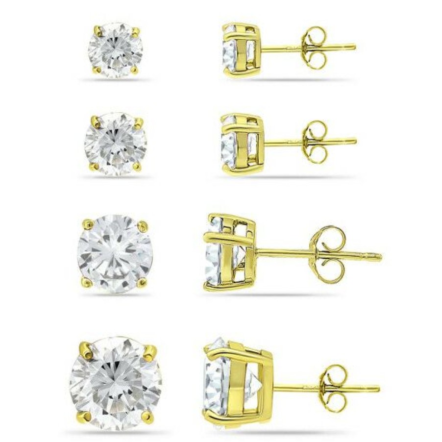 Jewelry & Watches * | Budget Giani Bernini Cubic Zirconia Stud Set In 18K Gold Over