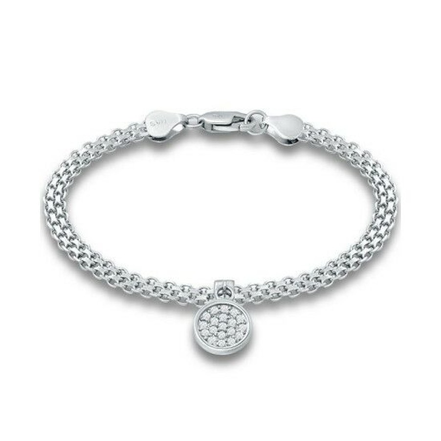 Jewelry & Watches * | Outlet Giani Bernini Cubic Zirconia Disc Charm Bismark Chain Bracelet, Created For Macy'S