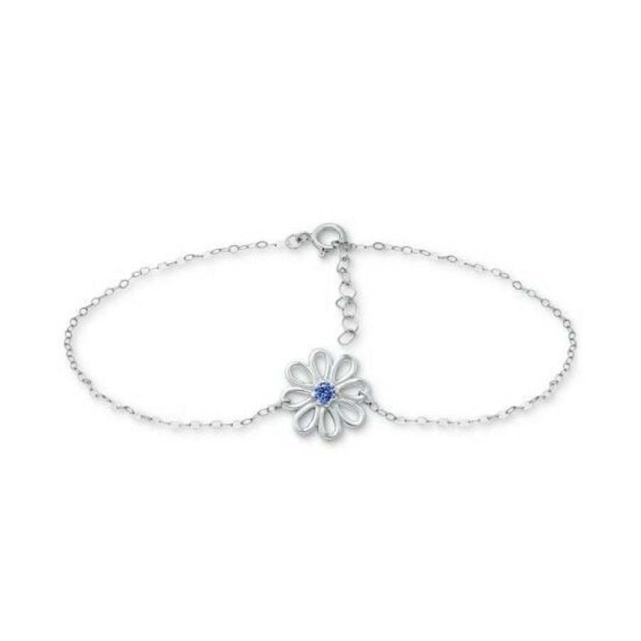 Jewelry & Watches * | New Giani Bernini Cubic Zirconia Ankle Bracelet In Sterling Silver (Also In Lab-Created Sapphire), Created For Macy'S