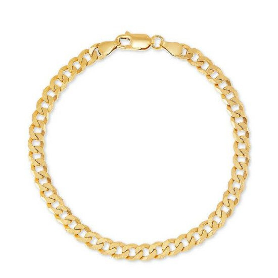 Jewelry & Watches * | Top 10 Giani Bernini Curb Link Chain Bracelet In 18K Gold-Plated Sterling Silver, Created For Macy'S Gold Over Silver