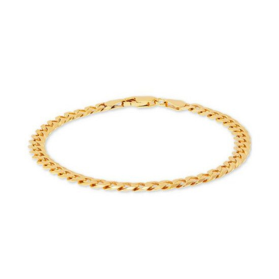 Jewelry & Watches * | Top 10 Giani Bernini Curb Link Chain Bracelet In 18K Gold-Plated Sterling Silver, Created For Macy'S Gold Over Silver