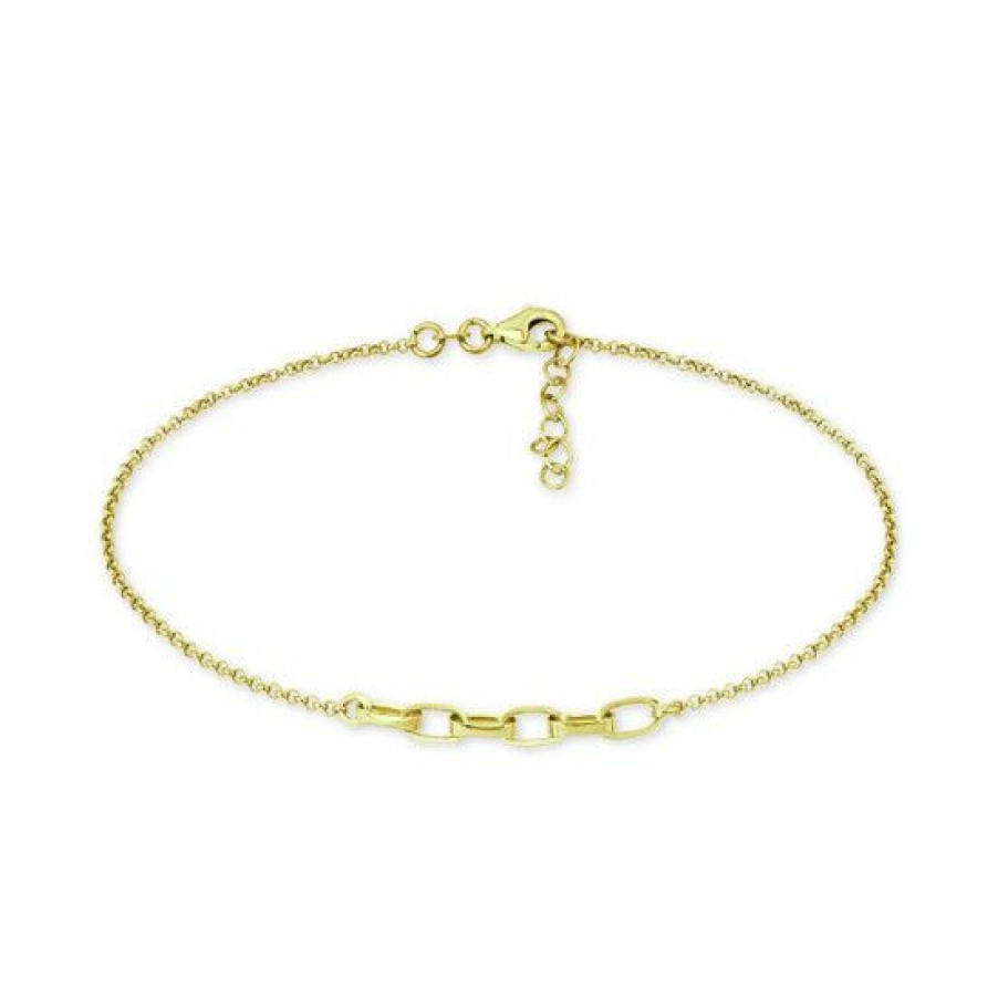 Jewelry & Watches * | Coupon Giani Bernini Large Link Ankle Bracelet In 18K Gold-Plated Sterling Sterling , Created For Macy'S