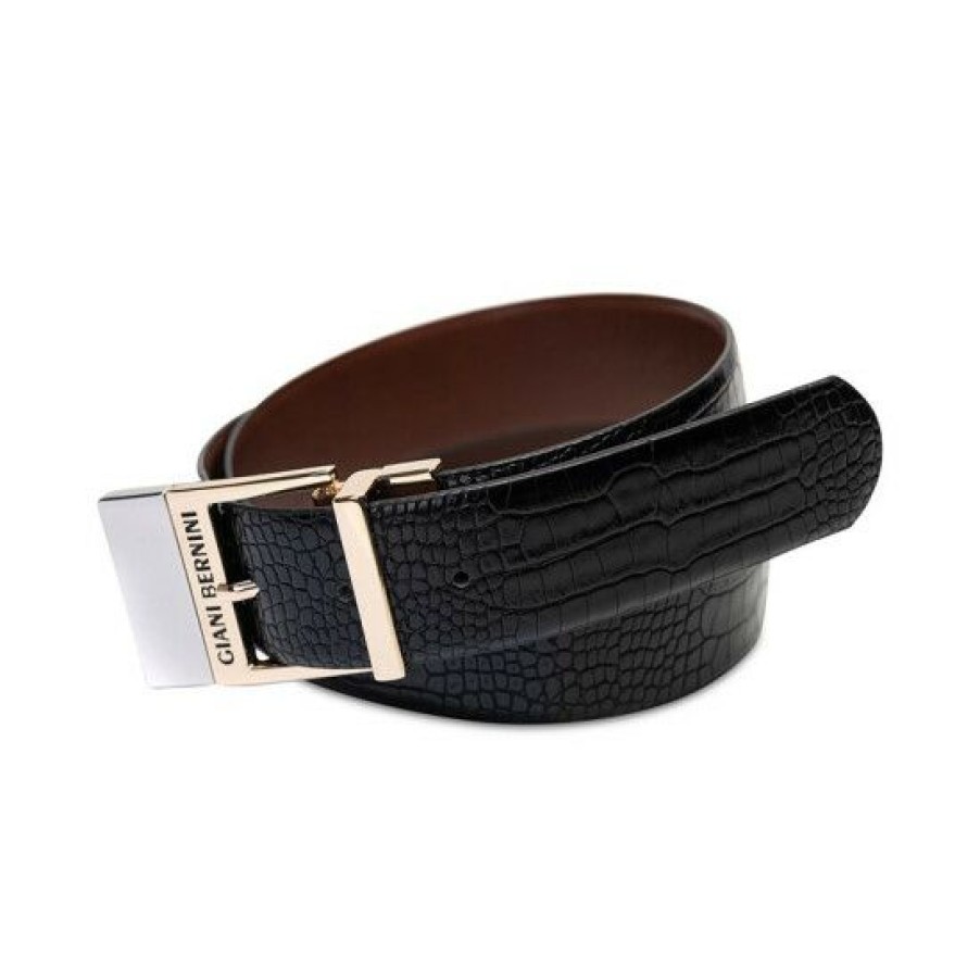 Handbags & Accessories * | Hot Sale Giani Bernini Women'S Two-Tone Buckle Reversible Belt Black/Brown