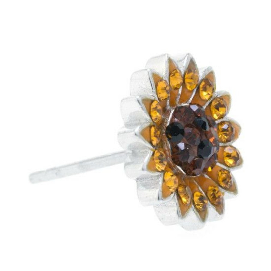 Jewelry & Watches * | Budget Giani Bernini Sunflower Stud Earrings In Sterling Silver Gold