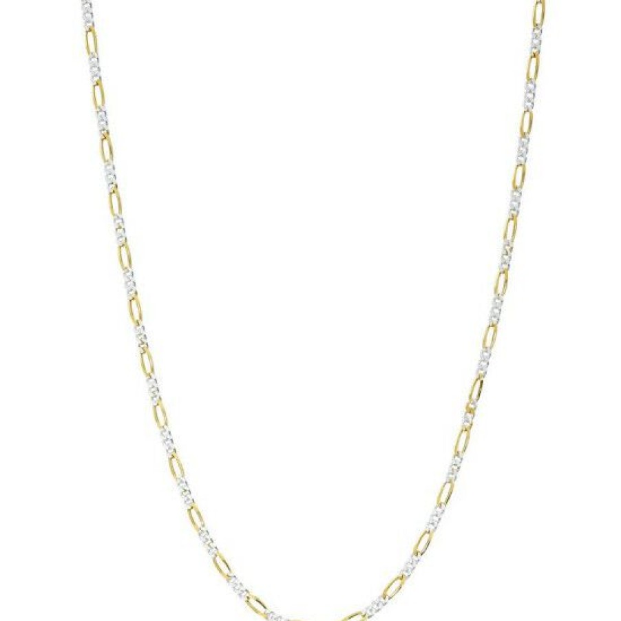 Jewelry & Watches * | New Giani Bernini Figaro Link 18 Chain Necklace In Sterling Silver & 18K Gold-Plated, Created For Macy'S Two-Tone