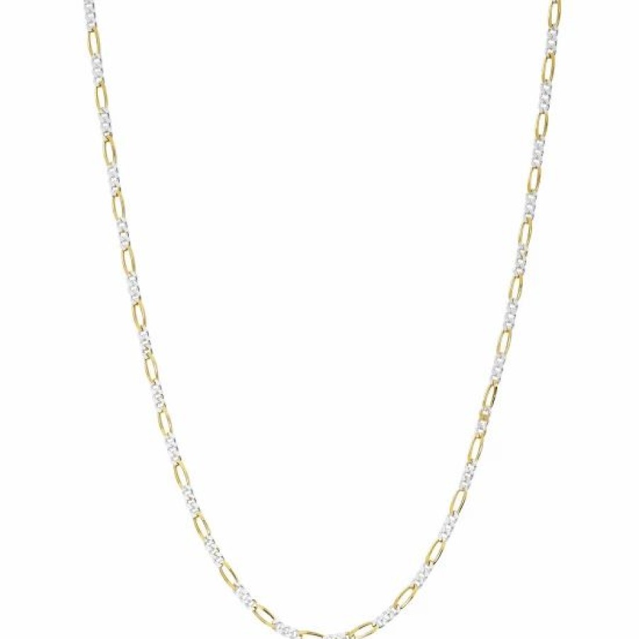 Jewelry & Watches * | New Giani Bernini Figaro Link 18 Chain Necklace In Sterling Silver & 18K Gold-Plated, Created For Macy'S Two-Tone