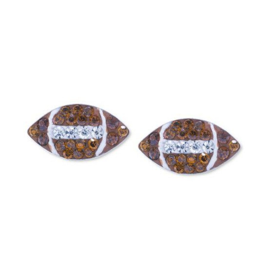 Jewelry & Watches * | Cheap Giani Bernini Crystal Football Stud Earrings In Sterling Silver