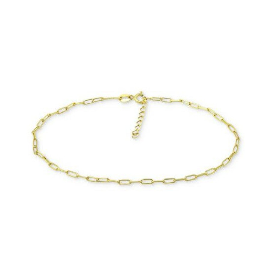 Jewelry & Watches * | New Giani Bernini Paperclip Link Ankle Bracelet In Sterling And 18K Over , Created For Macy'S