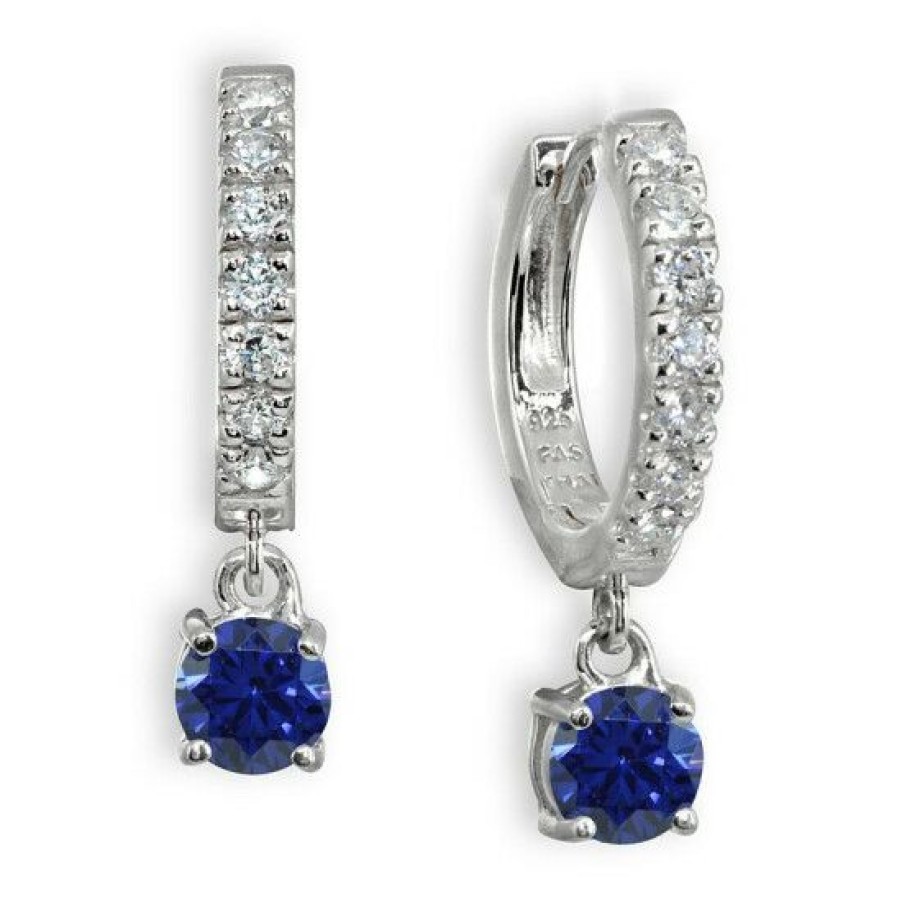 Jewelry & Watches * | Promo Giani Bernini Color Cubic Zirconia Dangle Drop Huggie Hoop Earring In Sterling Silver