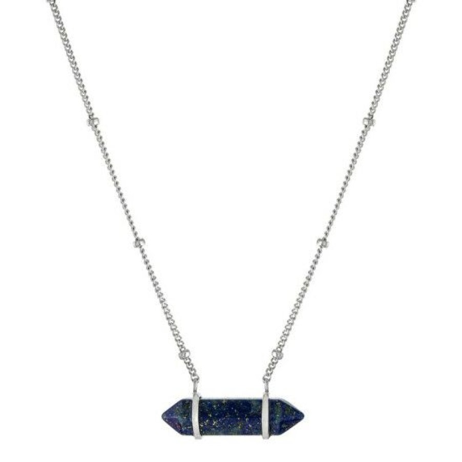 Jewelry & Watches * | Budget Giani Bernini Hexagon Pendant Necklace In Sterling Silver, 16 + 2 Extender, Created For Macy'S Lapis