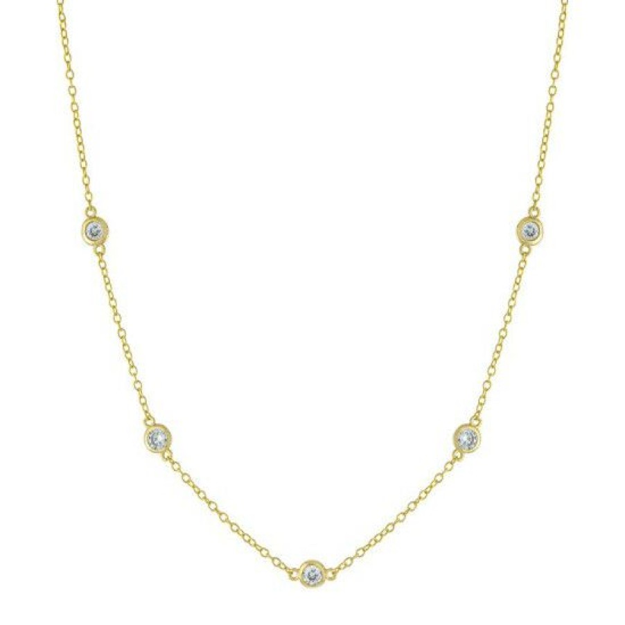 Jewelry & Watches * | Top 10 Giani Bernini Cubic Zirconia Statement Necklace In Gold-Plated Sterling Silver, 16 + 2 Extender, Created For Macy'S Yellow Gold