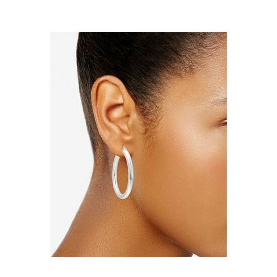 Jewelry & Watches * | Best Sale Giani Bernini Polished Hoop Earrings, Created For Macy'S Silver