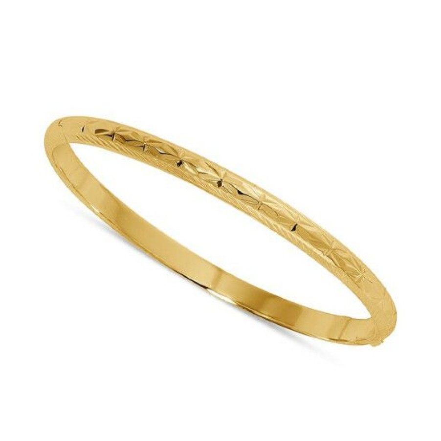 Jewelry & Watches * | New Giani Bernini Patterned Bangle Bracelet, Created For Macy'S Gold Over Silver