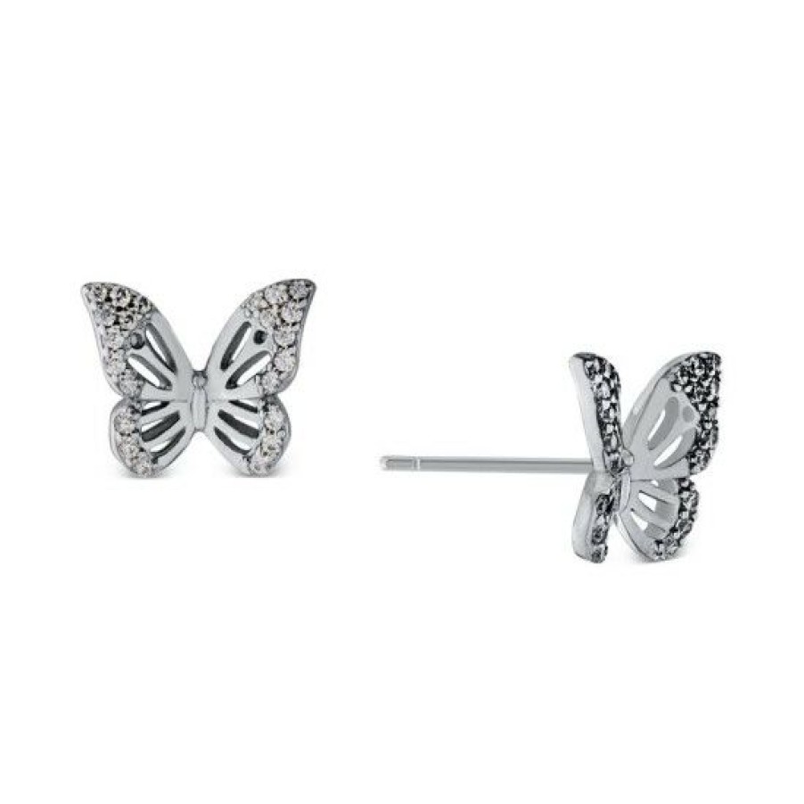 Jewelry & Watches * | Wholesale Giani Bernini Cubic Zirconia (3/8 Ct. T.W.) Butterfly Stud Earrings In Sterling Silver