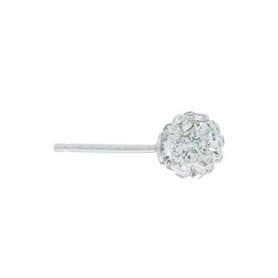 Jewelry & Watches * | Budget Giani Bernini Crystal 6Mm Pave Stud Earrings In Sterling Silver. Available In , Or