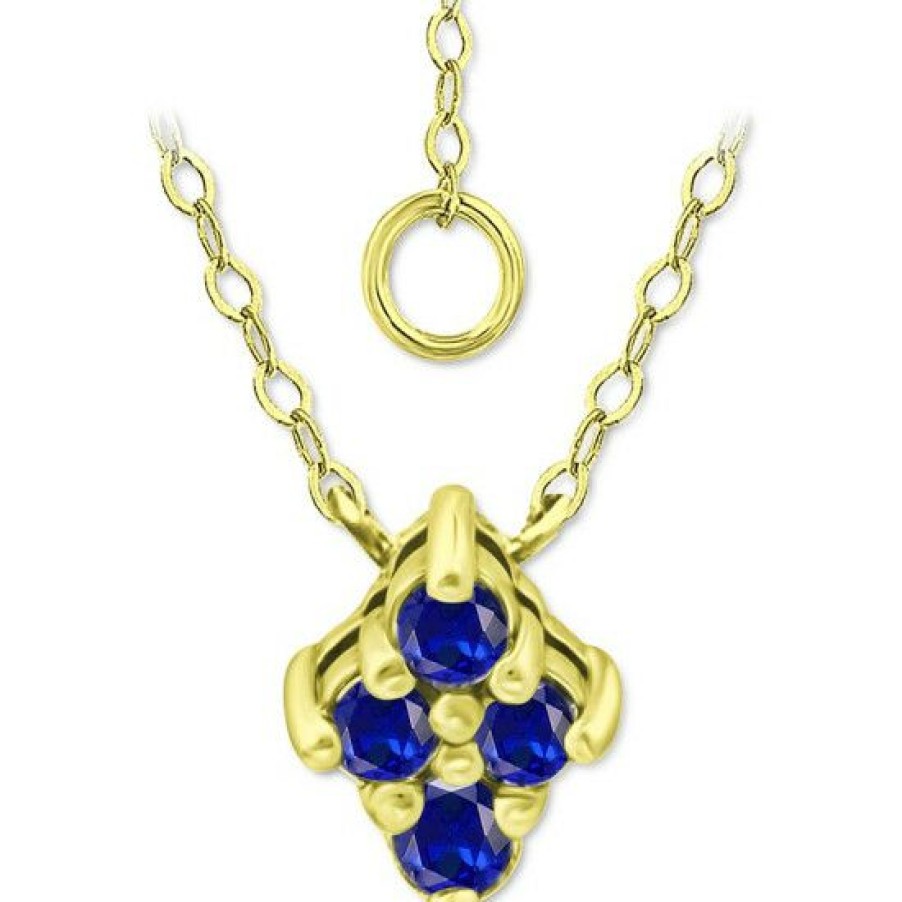 Jewelry & Watches * | New Giani Bernini Imitation Blue Sapphire Cluster Pendant Necklace, 16 + 2 Extender, Created For Macy'S