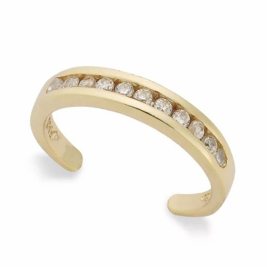 Jewelry & Watches * | Coupon Giani Bernini B. Brilliant 18K Gold Over Sterling Silver Toe Ring, Cubic Zirconia Channel-Set Toe Ring (1/5 Ct. T.W.) Gold Over Silver