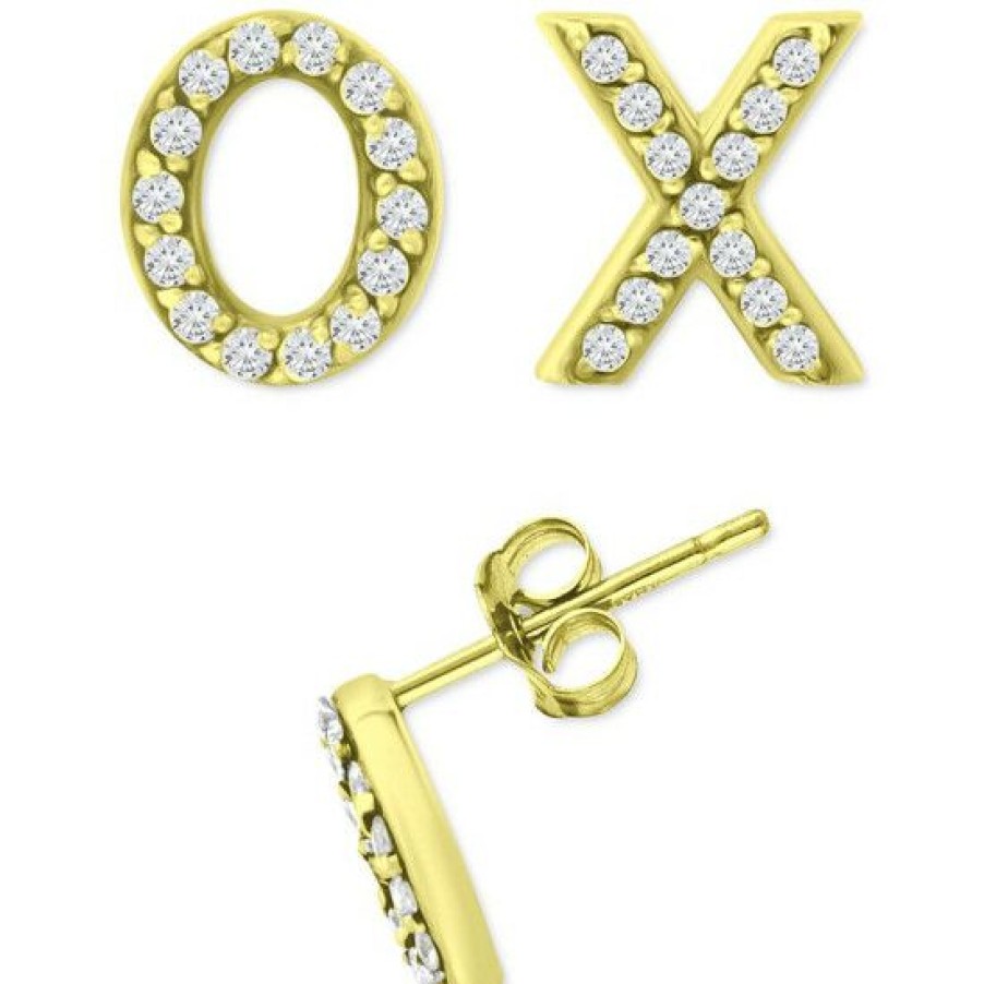 Jewelry & Watches * | Cheapest Giani Bernini Cubic Zirconia X & O Mismatch Stud Earrings, Created For Macy'S