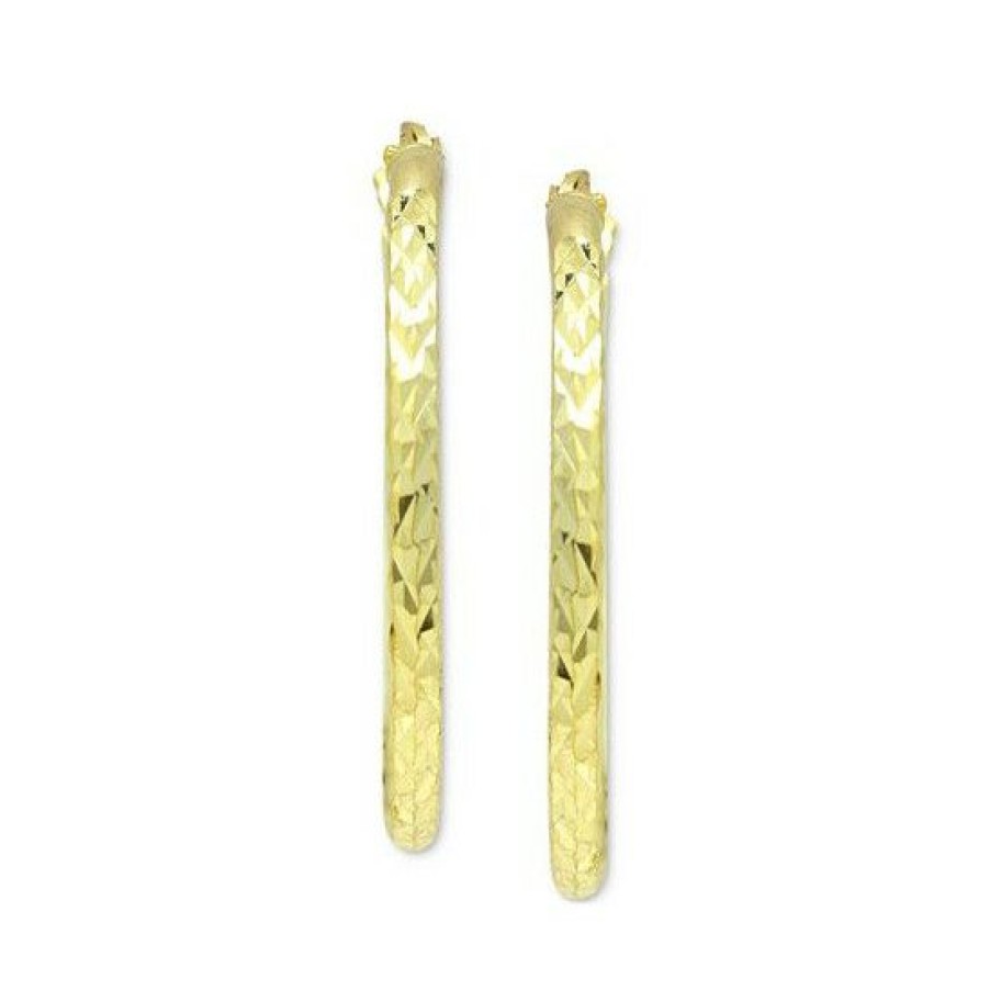 Jewelry & Watches * | Best Reviews Of Giani Bernini Medium Textured Hoop Earrings In 18K Gold-Plated Sterling Silver, Created For Macy'S 18K Gold Over Sterling Silver