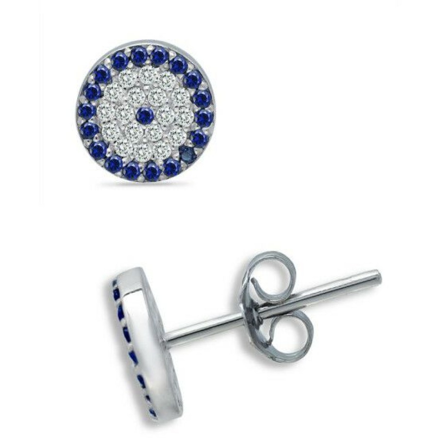 Jewelry & Watches * | Discount Giani Bernini Cubic Zirconia Evil Eye Stud Earrings In , Created For Macy'S Sterling Silver