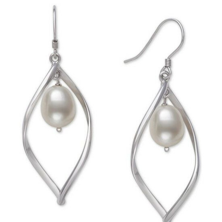 Jewelry & Watches * | Cheapest Giani Bernini Peacock Black Cultured Freshwater Pearl (8-1/2Mm) Orbital Drop Earrings In Sterling Silver (Also In Cultured Freshwater Pearl), Created For Macy'S