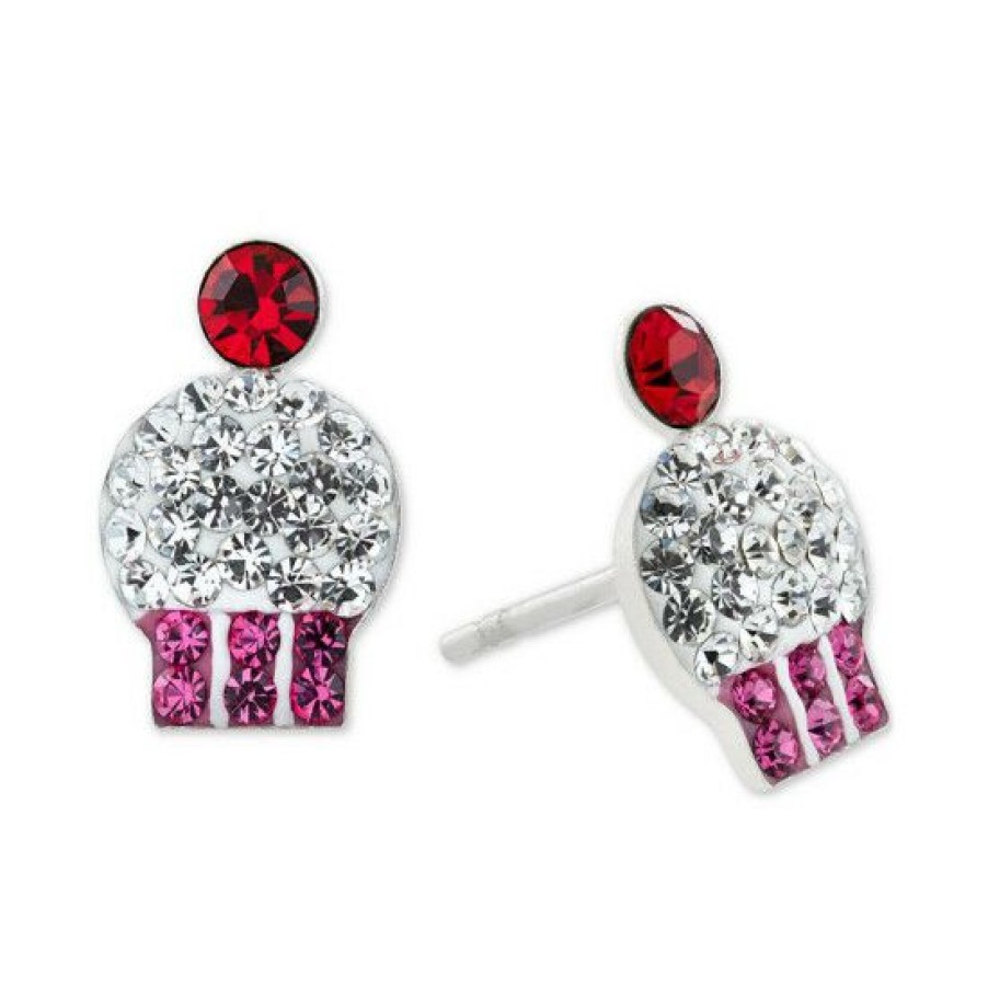 Jewelry & Watches * | New Giani Bernini Crystal Cupcake Stud Earrings In Sterling Silver, Created For Macy'S Multi