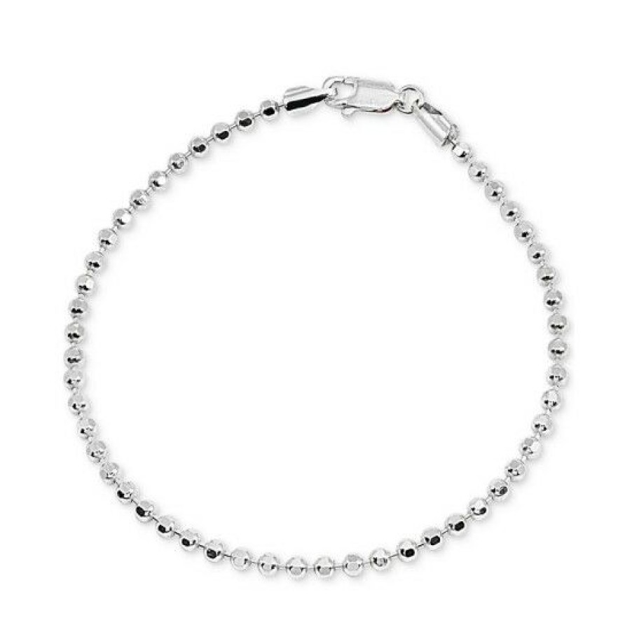 Jewelry & Watches * | Discount Giani Bernini Beaded Chain Bracelet In Sterling , Created For Macy'S Silver