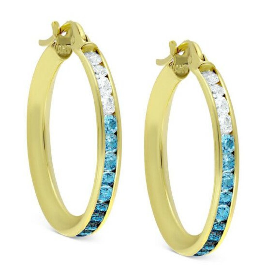 Jewelry & Watches * | Wholesale Giani Bernini Cubic Zirconia Blue Ombre Small Hoop Earrings, 0.79, Created For Macy'S